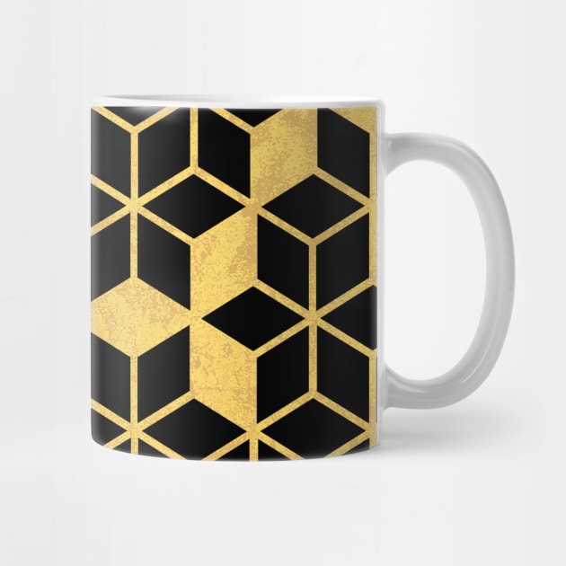 Black and Gold Cubes by speckled